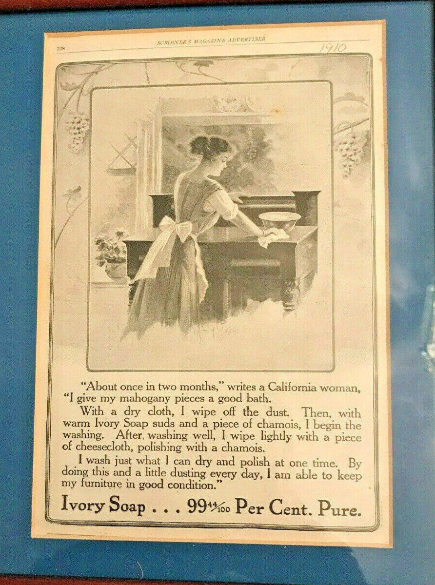1910 Ivory Soap Advertisement Scribner’s Magazine (pg 128) 9 x 11.5 in Framed