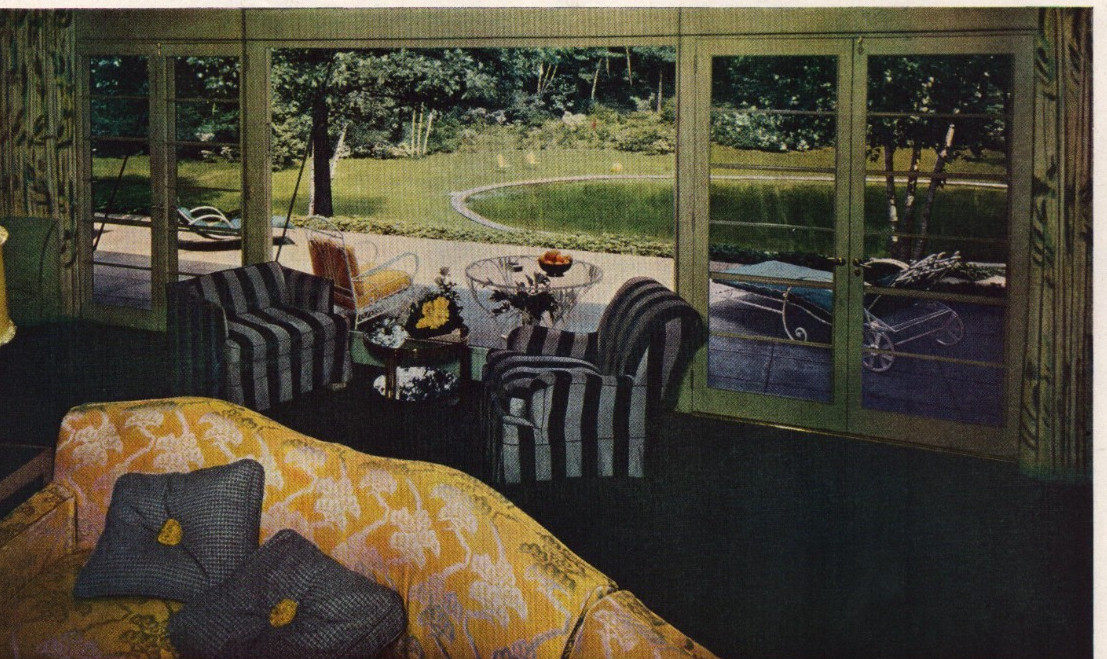 Pittsburgh Plate Glass PPG MCM 1950 Vintage Print Ad Bright Beautiful Rooms