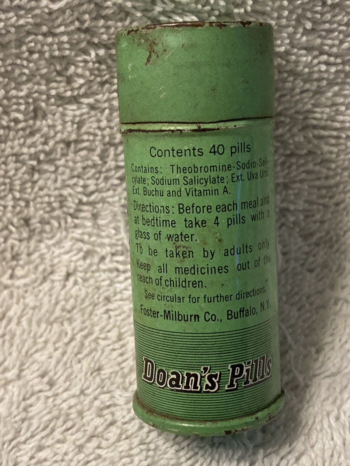Vintage Doan’s Pills Tin Empty Green Kidney Diuretic Medicine Collectibles 1960s