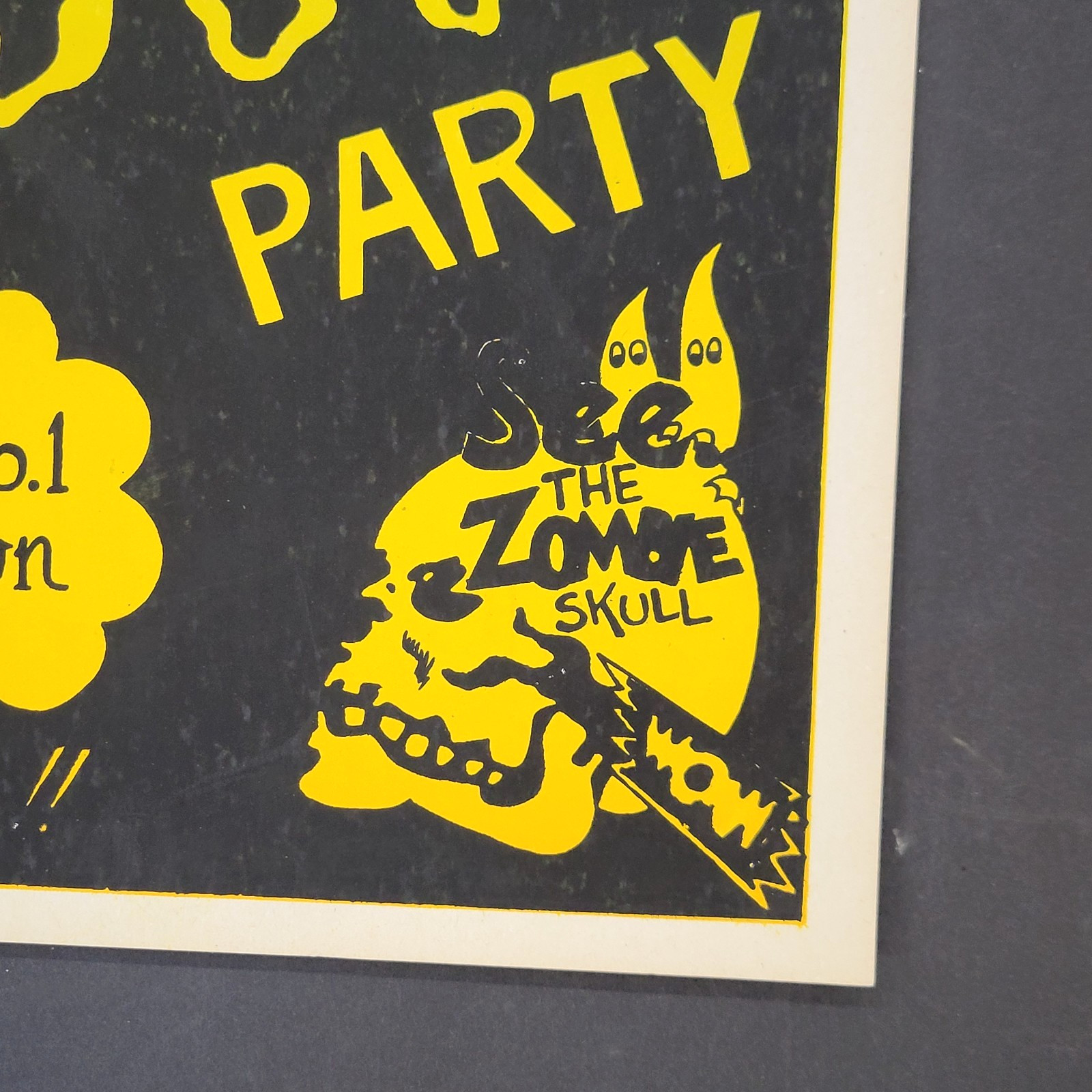 1950s Voodoo Party Window Card Poster vintage Baltimore MD Haunted House Sign