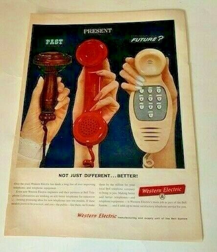 Vintage Ad Print Western Electric Telephone, 1959, 14 x 10.5