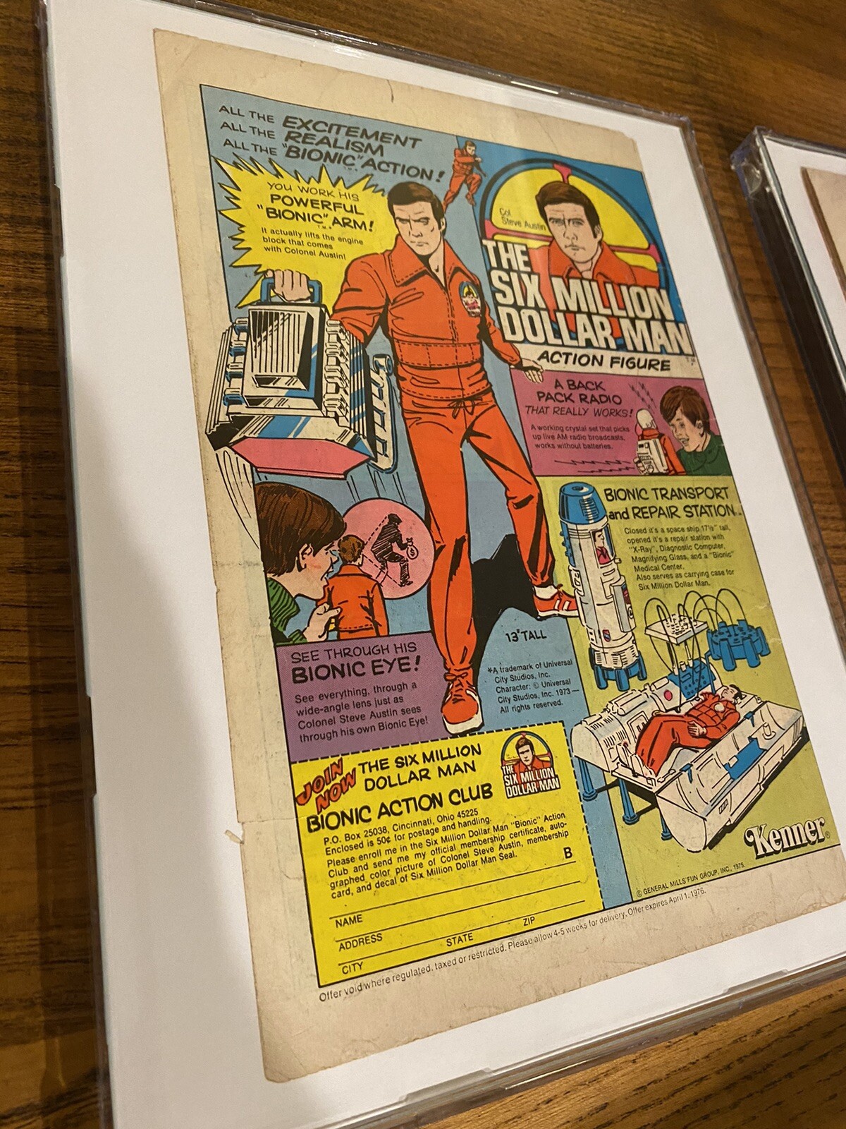 The Six Million Dollar Man Toy Ad Print Advertisment Vintage Original 1976