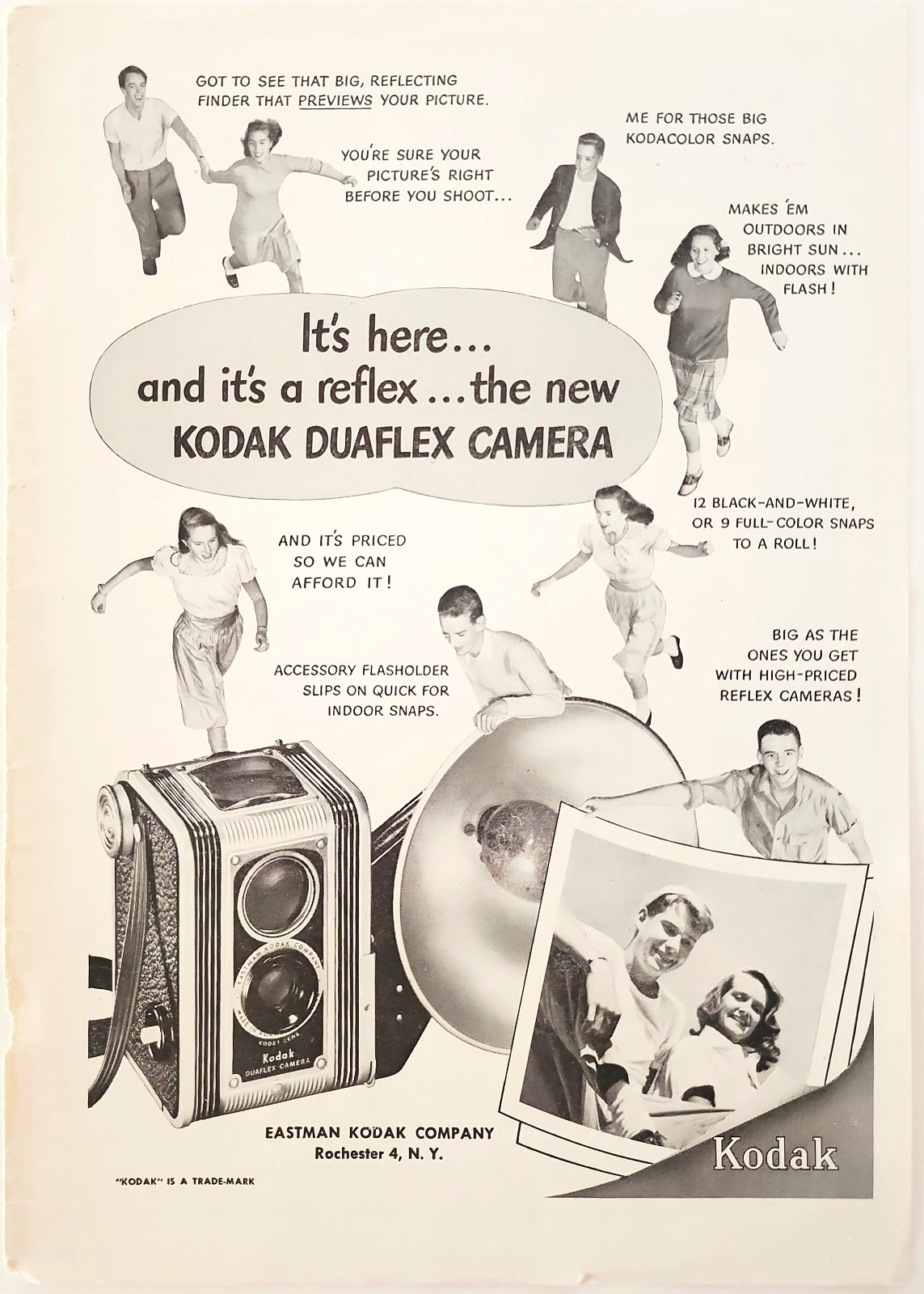 1948 Kodak Duaflex Camera Advertisement Eastman Kodak Co Vintage Photography