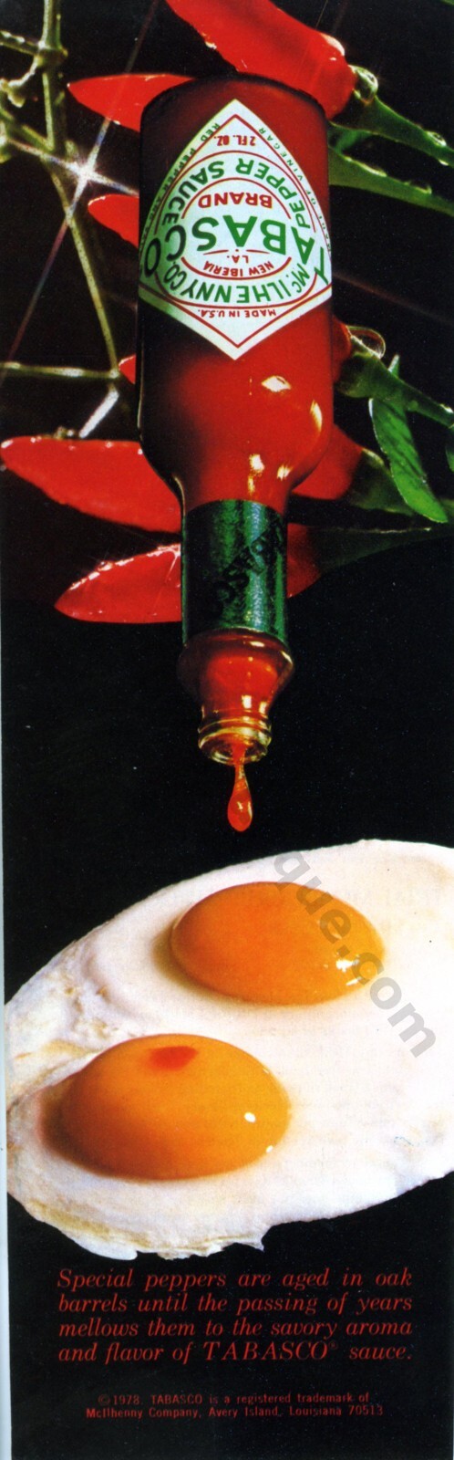 1978 Tabasco Sauce Hot Sauce Great Collectible Print AD Decor Idea! (788)