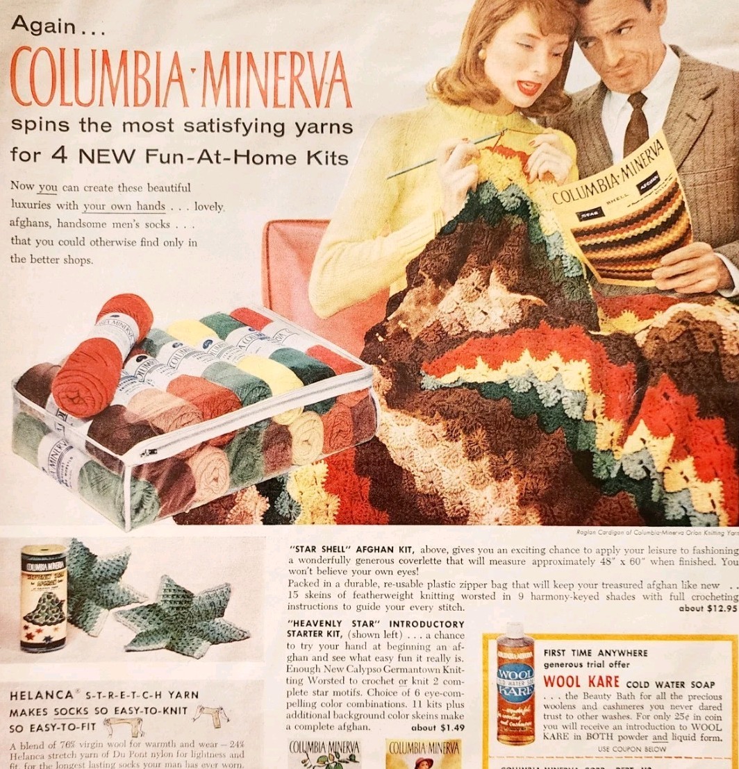 1957 Columbia Minerva Yarn Advertisement Crafts McCall’s Needlework Sewing DWJJ6
