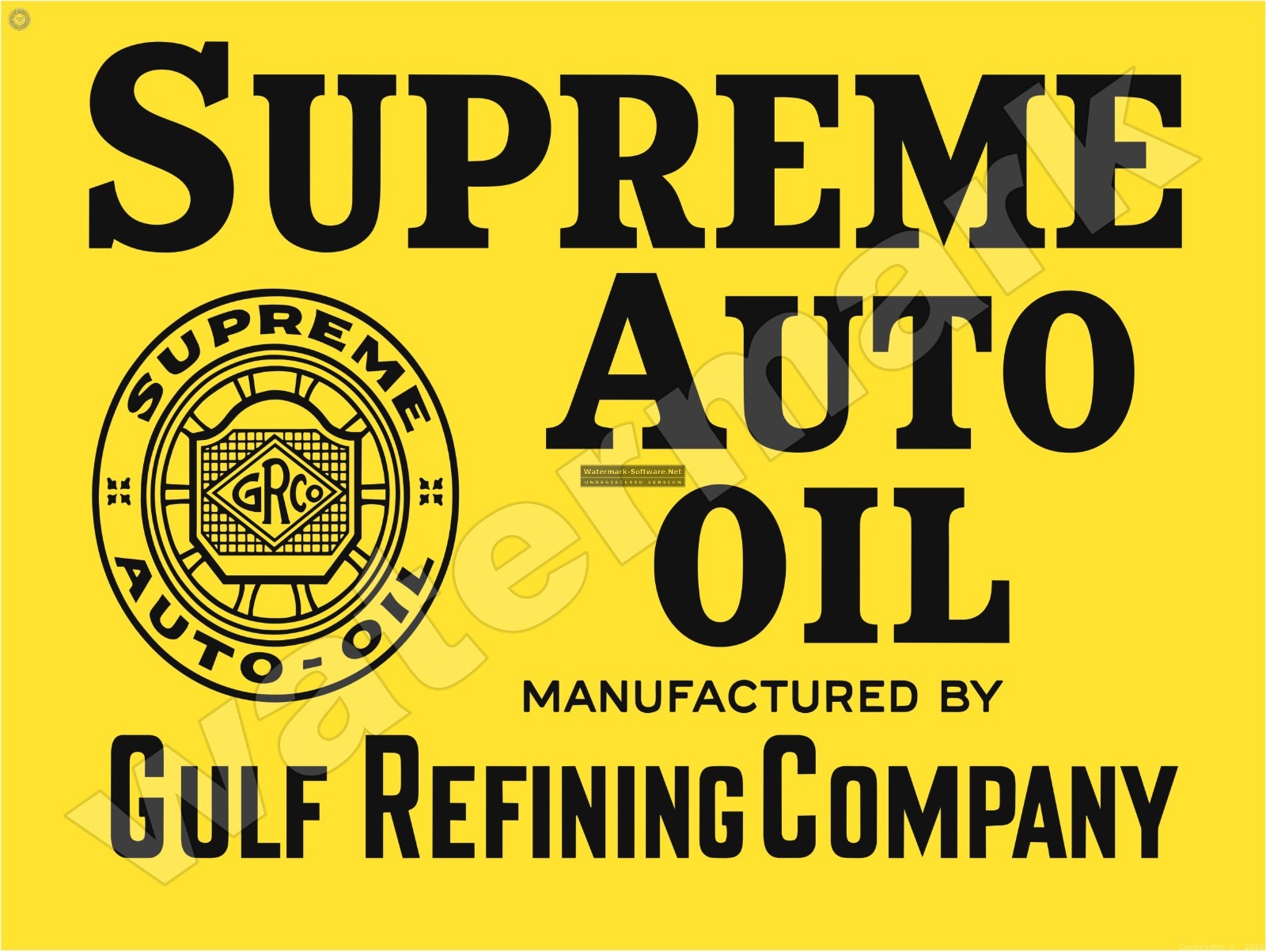Supreme Auto Oil Gulf Refining Company Metal Sign 9″ x 12″ or 12″ x 16″