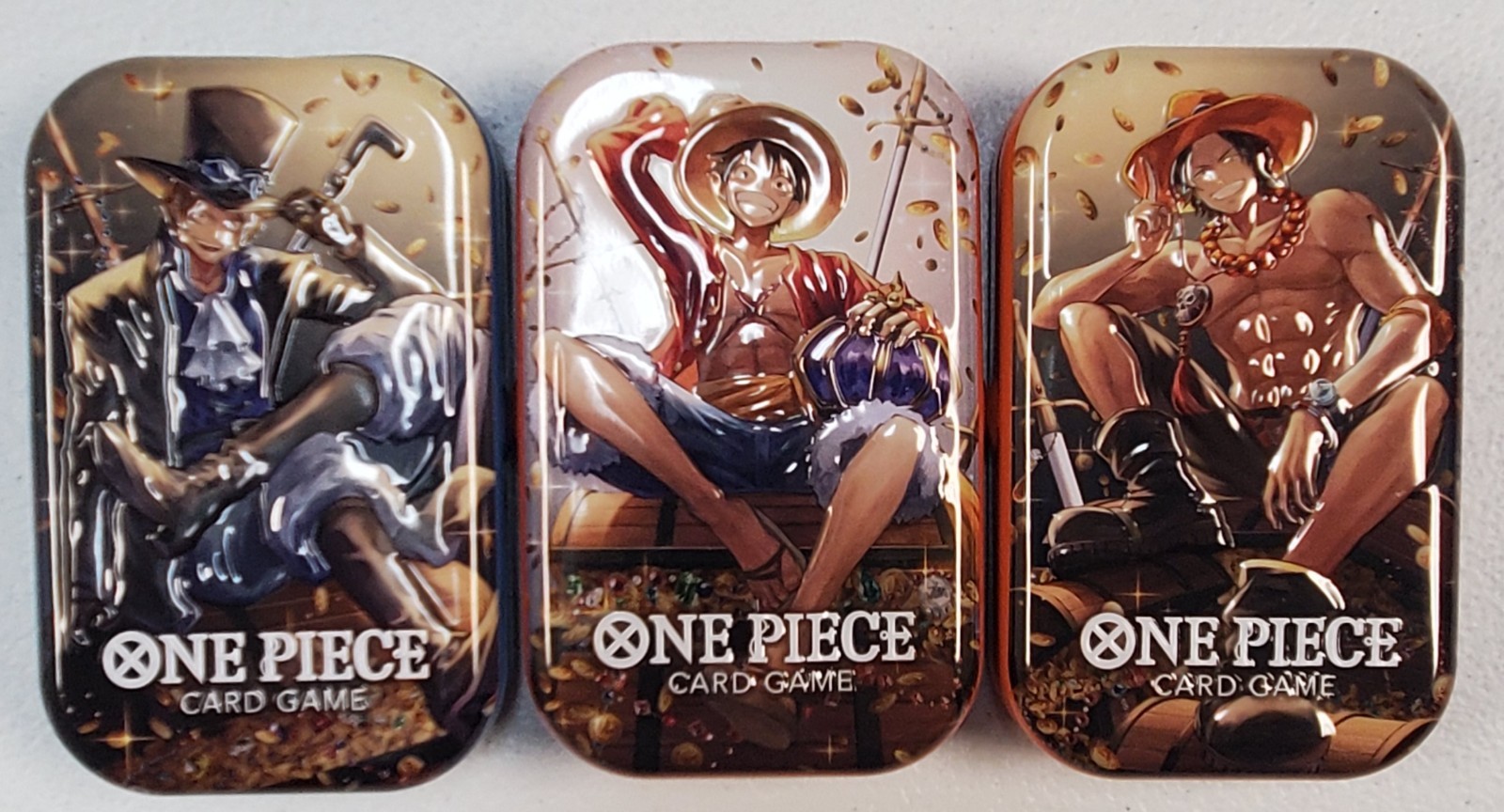 One Piece Mini Tin Vol 2 Set – 3 Empty Tins. 1 of each Character. No cards.