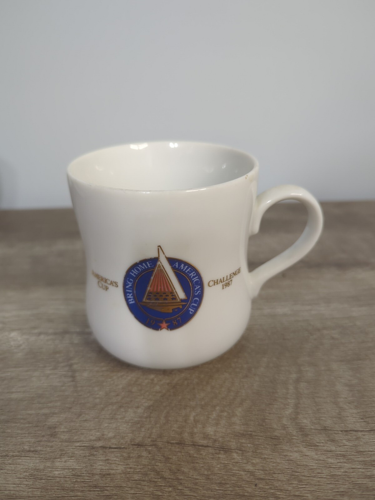 1987 Americas Cup Challenge Mug Tasters Choice Coffee Cup Sailing Vintage CG05