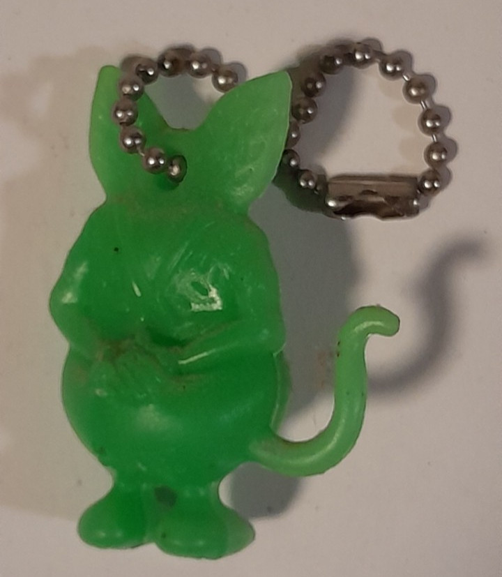 1984 Rat Fink Gumball Charm Green Keychain Big Daddy Ed Roth