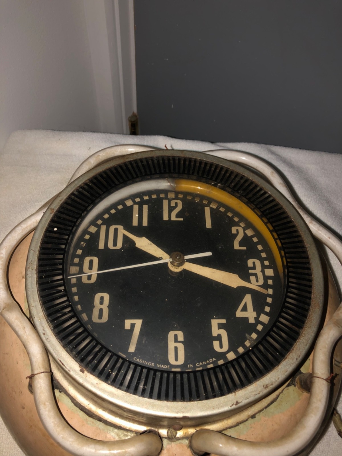 VINTAGE EXCEPTIONALLY RARE TINY 13” c1940 “PAM CLOCK “ILLUSION WHEEL NEON CLOCK