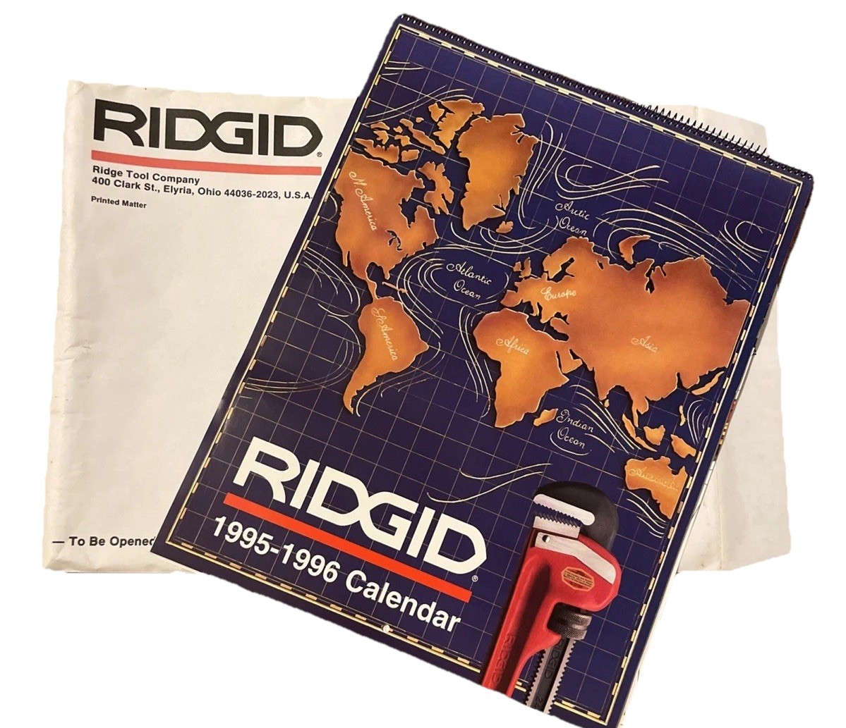RIDGID Tool 1995-1996 Swimsuit Pin-Up 2-Year Wall Calendar w/ Playboy Models