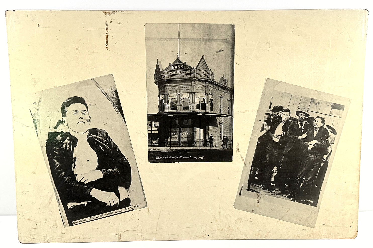 Antique Dalton Gang Death Robbery Display Sign Coffeyville Kansas KS