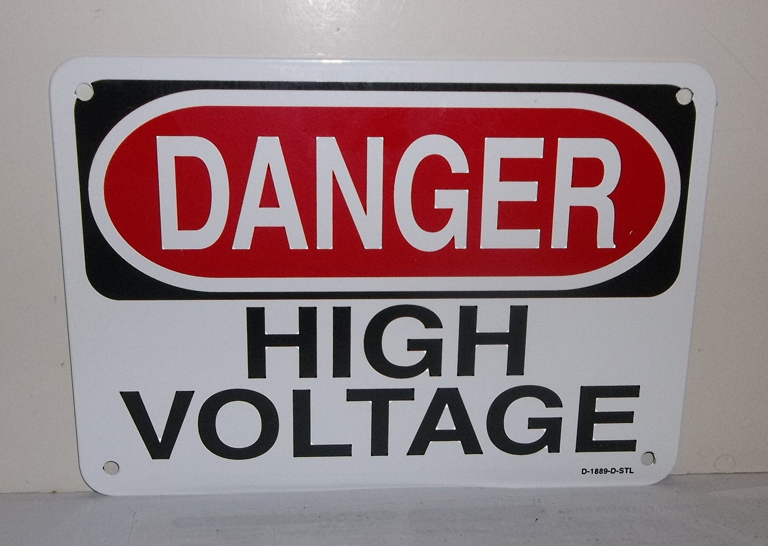 Vintage Original Danger High Voltage Single Sided Porcelain Sign