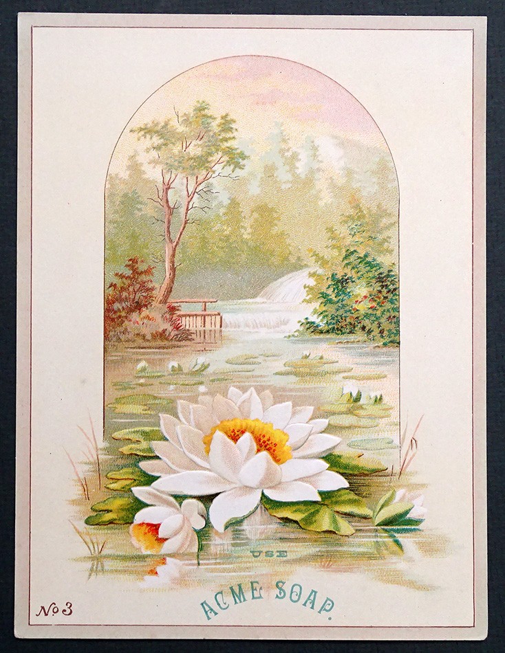 1800’s Antique LAUTZ BROS ACME SOAP Victorian Trade Card / BUFFALO NEW YORK