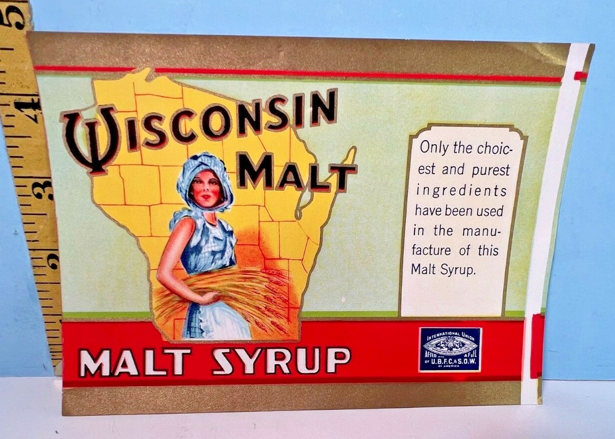 Vintage Wisconsin Malt Label Malt Syrup Crate and Can Label
