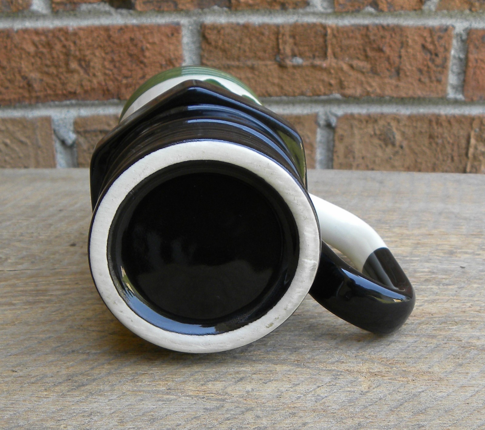 Vintage AC Spark Plug Ceramic Mug, Black, Ivory & Green