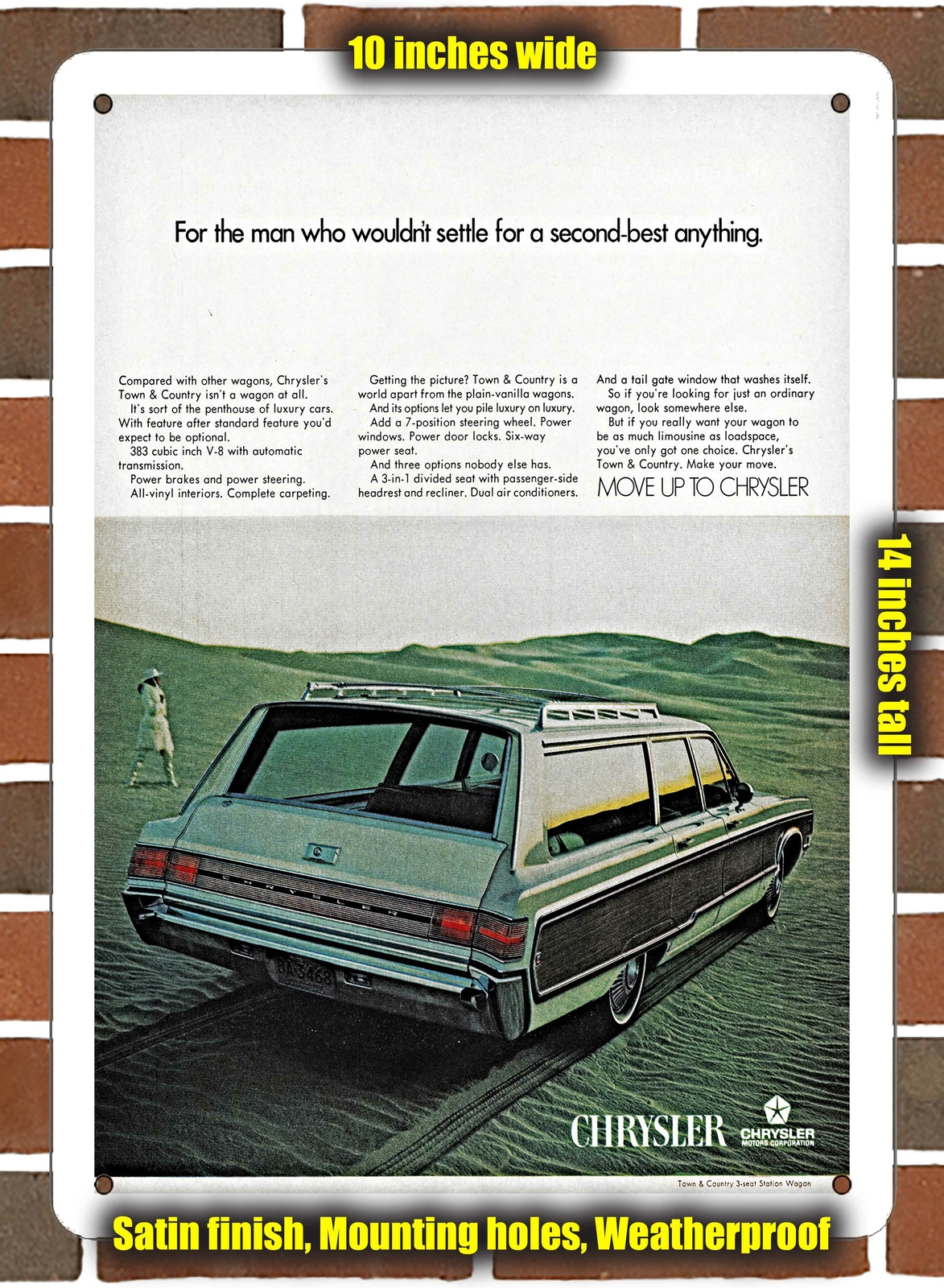 Metal Sign – 1968 Chrysler Town and Country Station Wagon- 10×14 inches