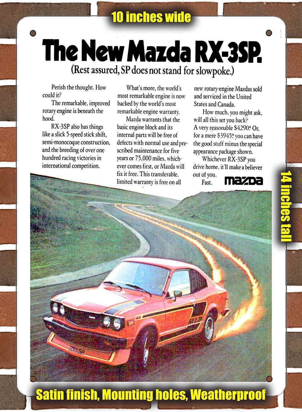 Metal Sign – 1977 Mazda RX-3SP- 10×14 inches