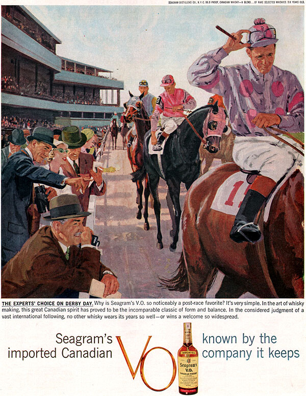 Seagram Canadian Whiskey Derby Day Horse Racing Seagram’s 1959 Magazine Print Ad