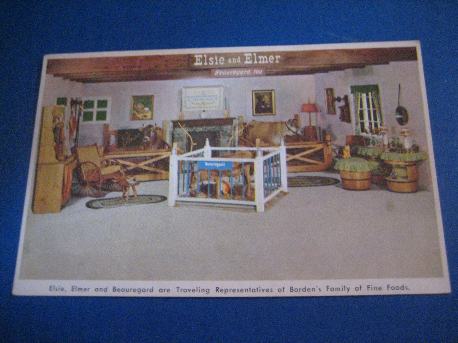 ANTIQUE ELSIE BORDEN DAIRY MILK ADVERTISING POSTCARD AMERICANA COLORFUL