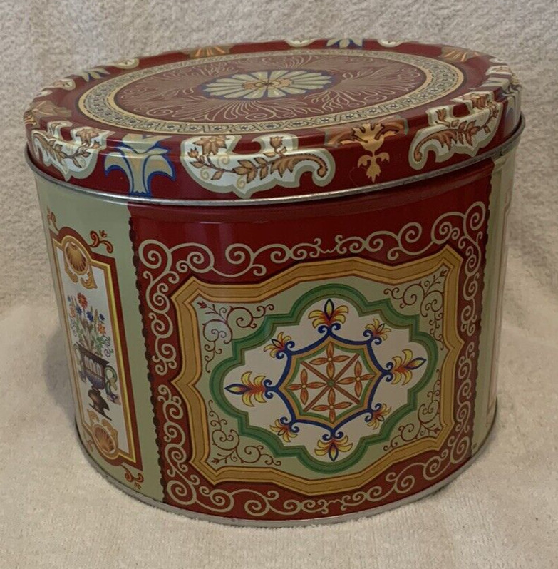 Swedish A B Nyakers Pepparkakor Gingersnaps Empty Floral Tin Box