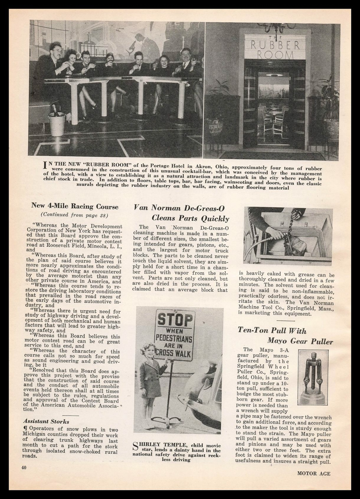 1936 Portage Hotel “Rubber Room” Cocktail Bar Akron Ohio Photos Vintage Print Ad