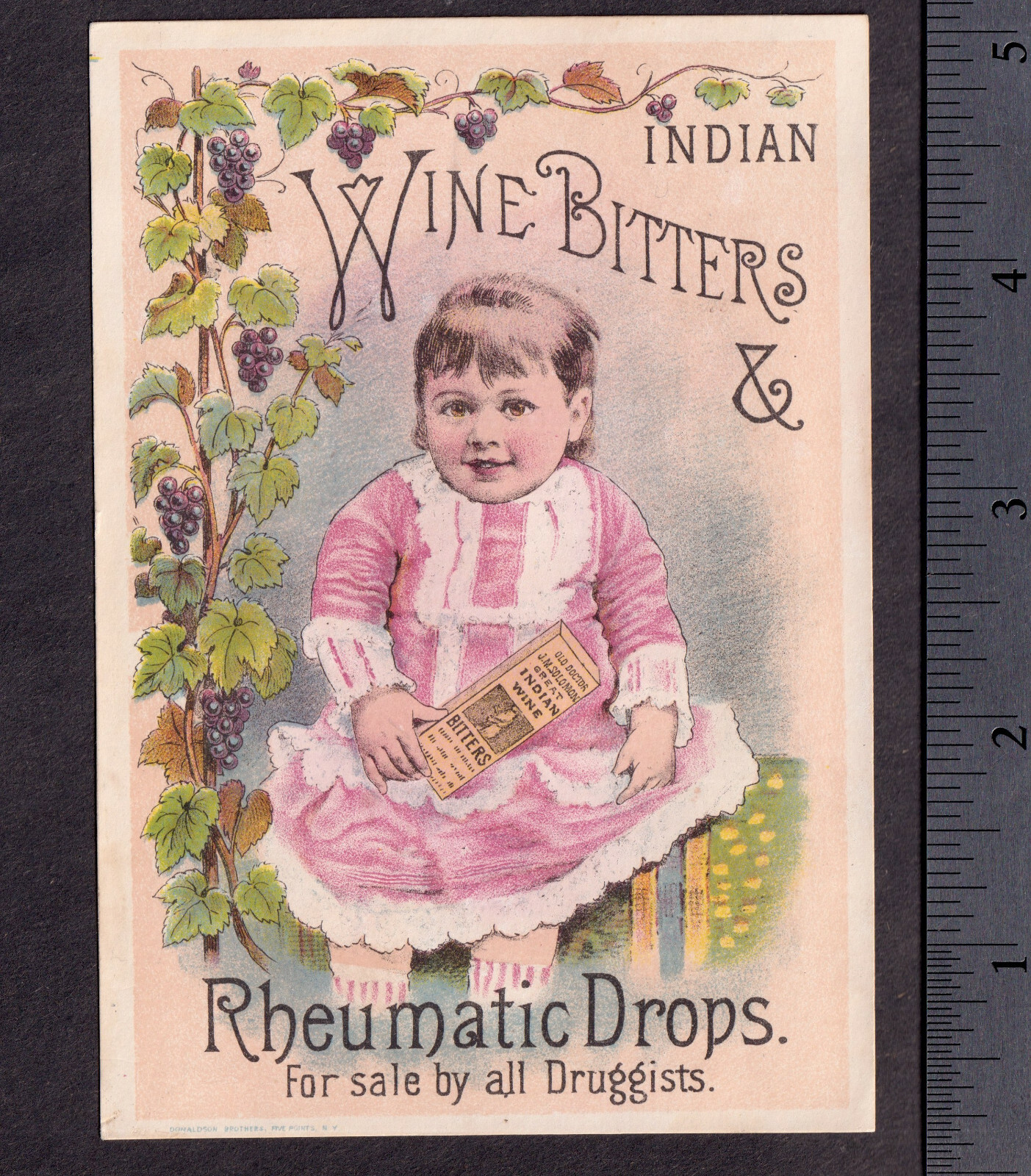 Dr Solomons Indian Wine Bitters Blood Kidney Liver Cure Advertising Trade Card