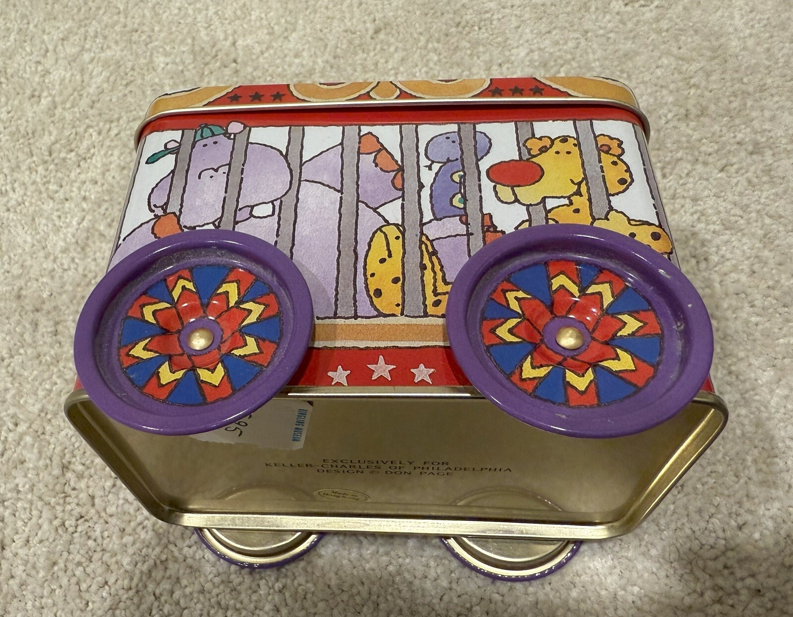 VTG Keller Charles of Philadelphia Tin Rolling Wheel Circus Car Ringling Museum