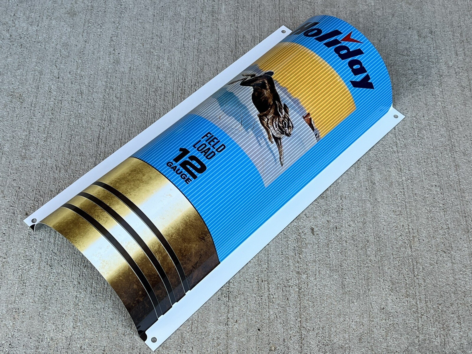 WOW!Curved Holiday Rabbit Field Load 12 Gauge Shotgun Shells 3D Sign Advertising