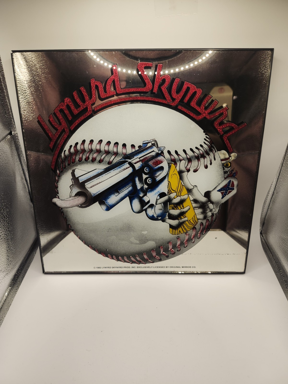Vintage Framed 12×12 1982 80s Lynyrd Skynrd Carnival Boardwalk Prize Mirror Rare