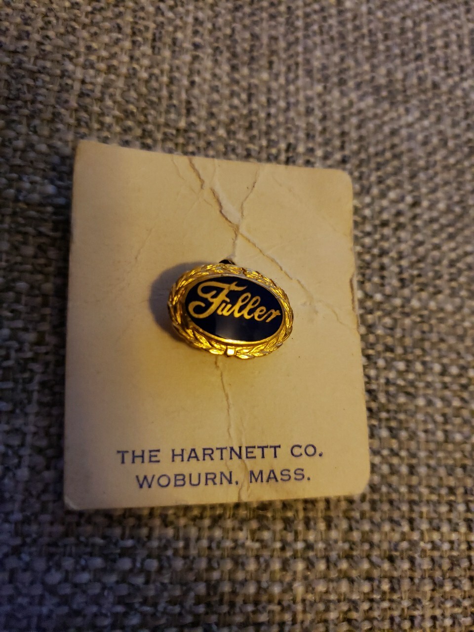 Fuller Brush Advertising Screw Back Lapel Pin Hartnett Boston T2
