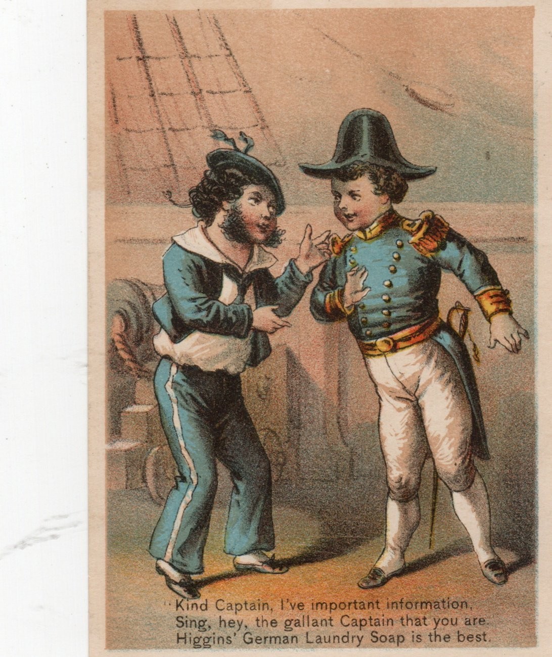 Victorian Trade Card Higgins’ German Laundry Soap-Wall Street, N.Y.