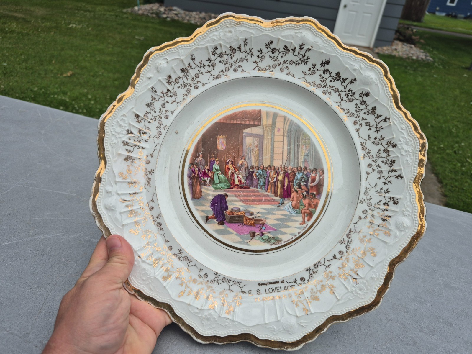 c. 1910 E.S. Lovelace General Store Advertising Plate Fort Ransom North Dakota
