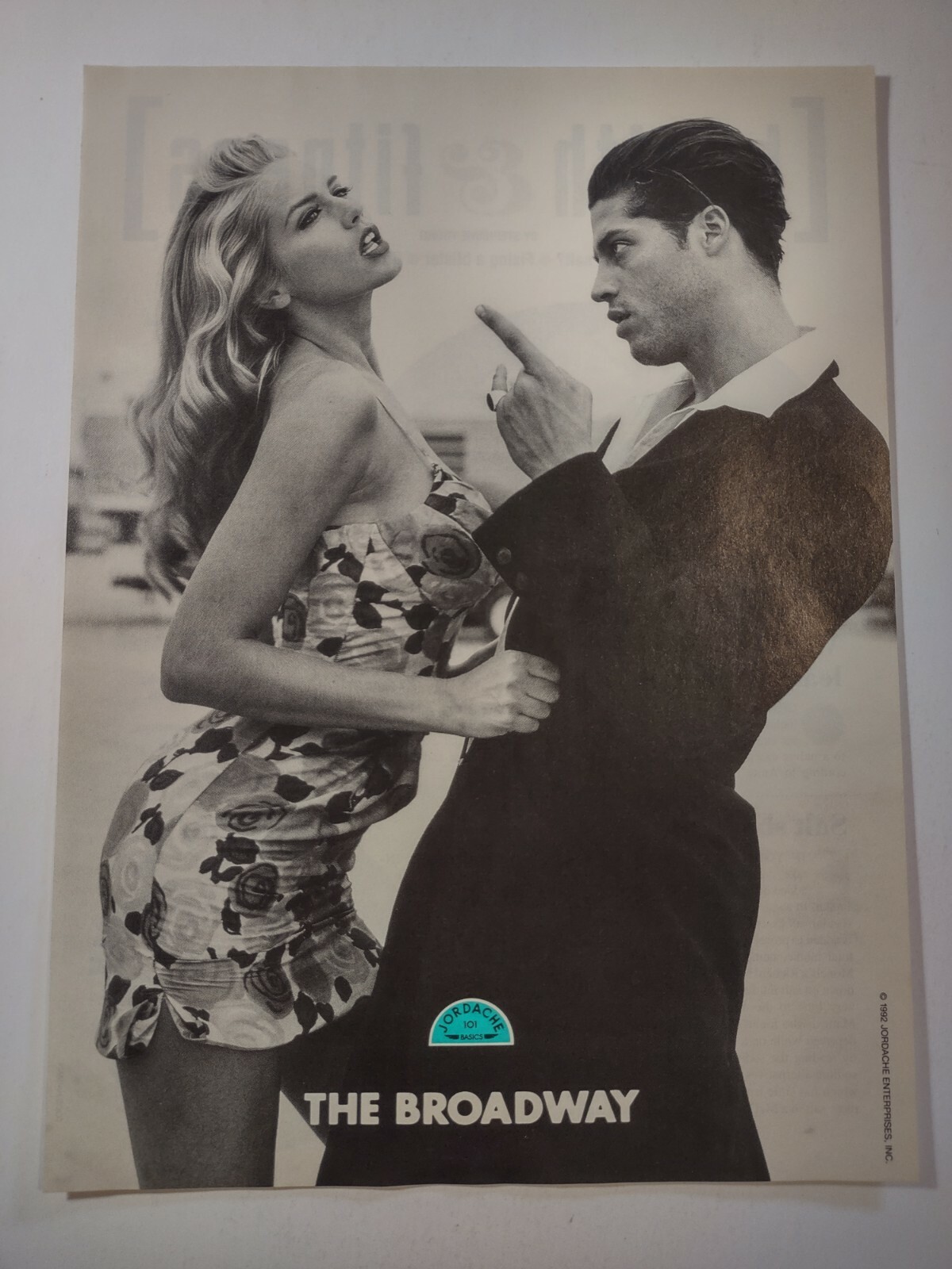 Jordache 101 Basics Broadway Fashion Apparel Vintage 1990s Print Ad
