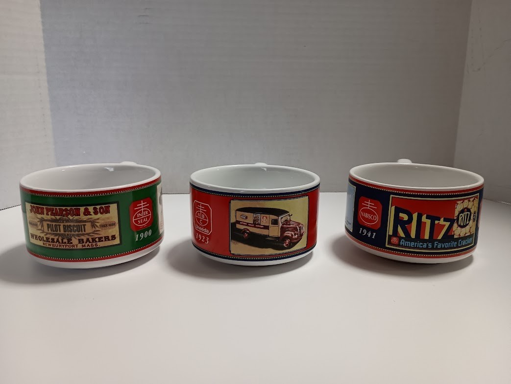 Nabisco Cracker Soup/Mug/Cup/Bowl, Set of 3