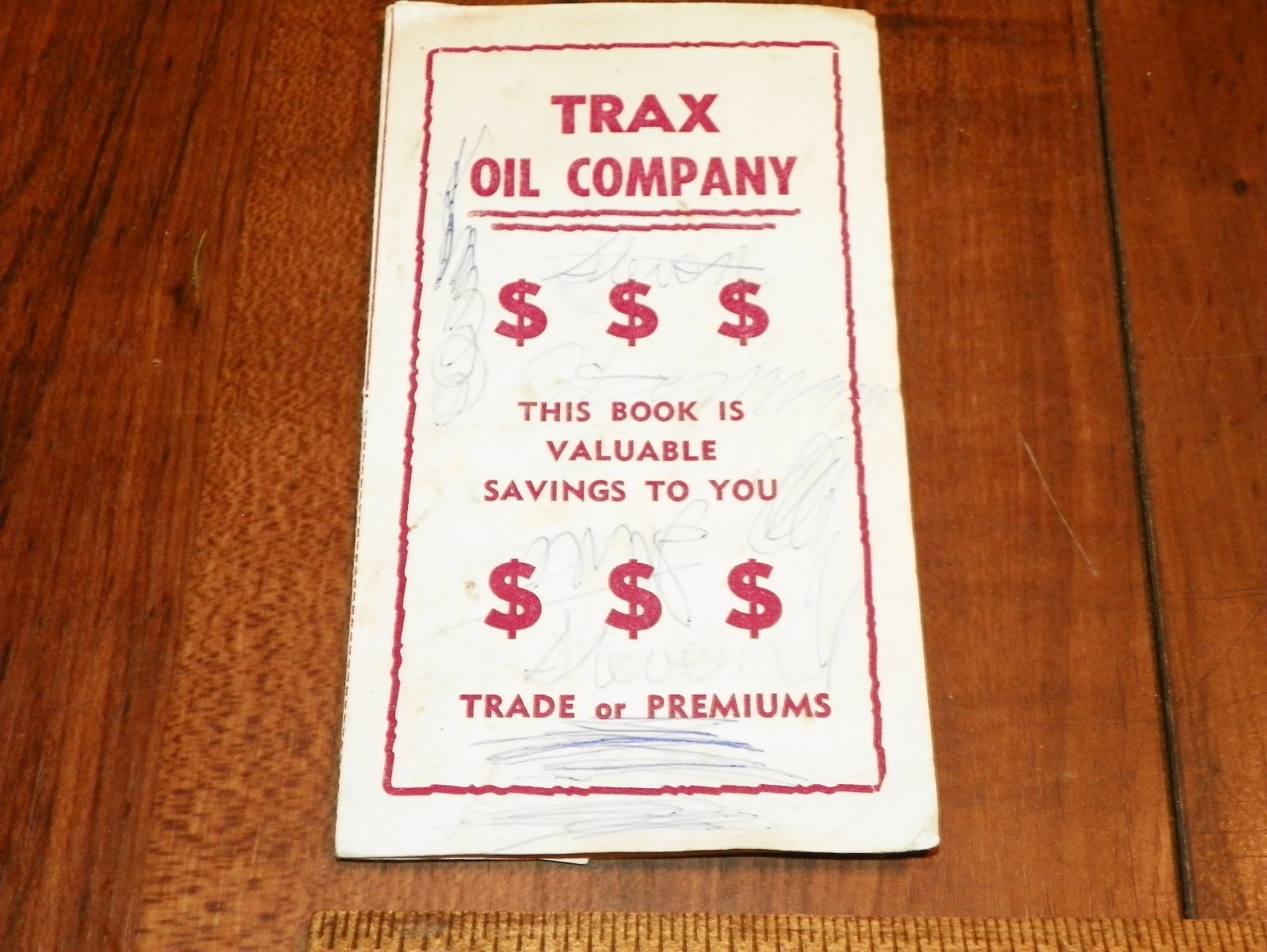 Vintage TRAX OIL CO. TRADING STAMPS Premium Redemption Book