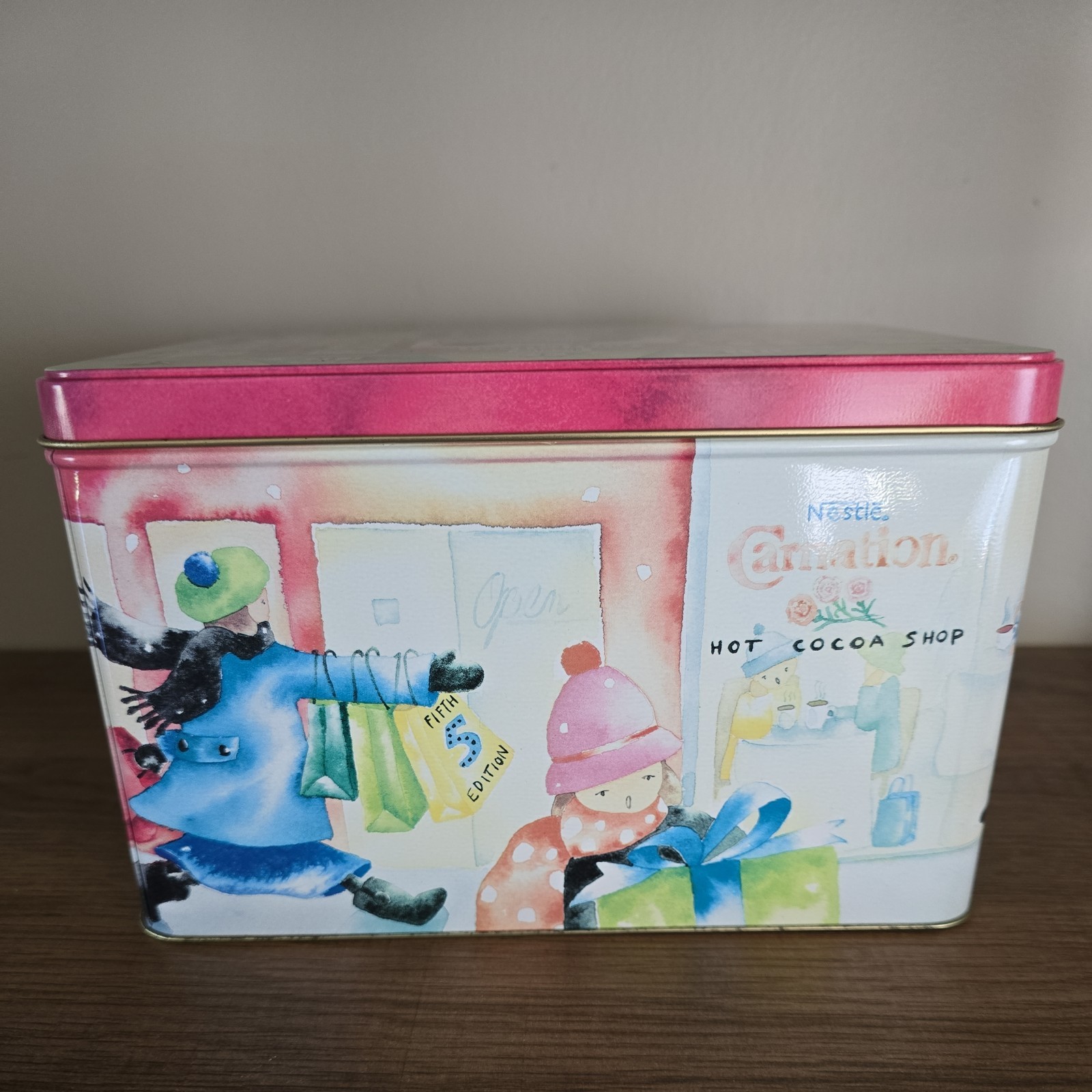 Vintage 1999 Nestle Carnation Hot Cocoa Mix Fifth Edition Collectors Tin Empty