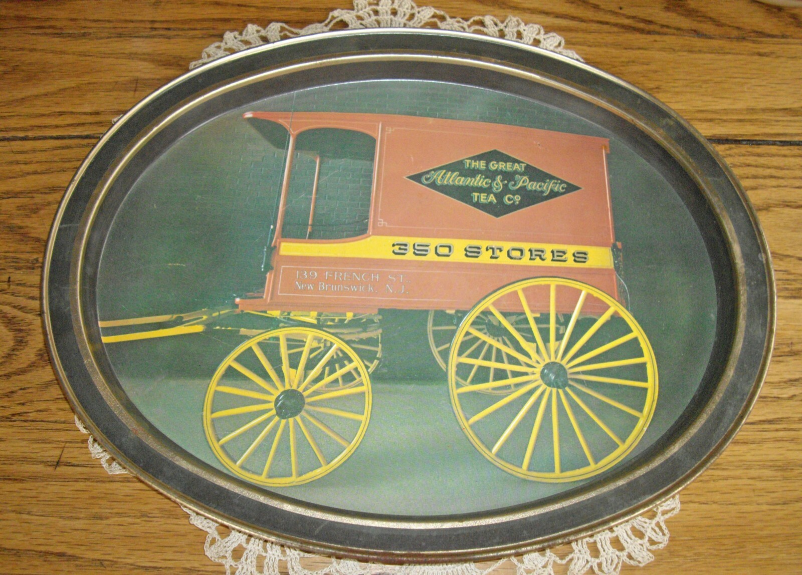 Vintage The Great Atlantic & Pacific Tea Co. New Brunswick, NJ Tin Tray ~