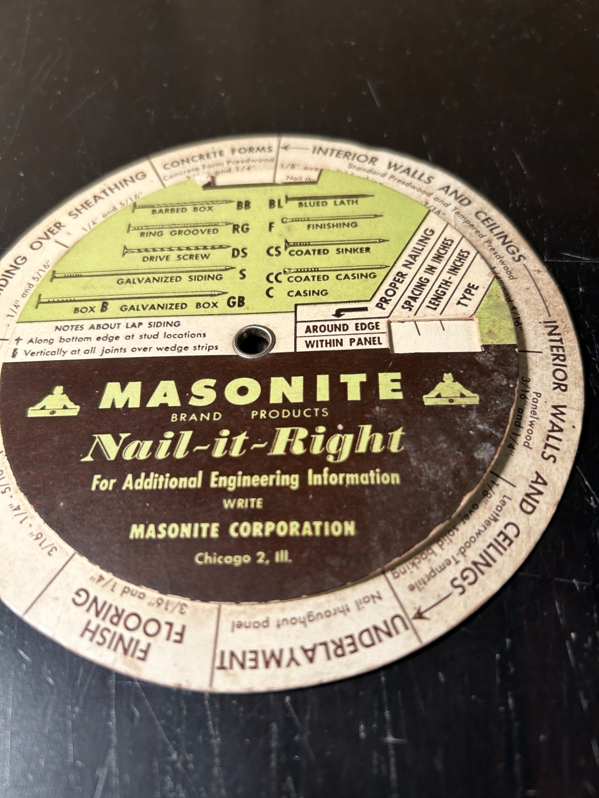 Masonite Hardware Store Nail Chart Display Dial it Right Nail it Right Rare