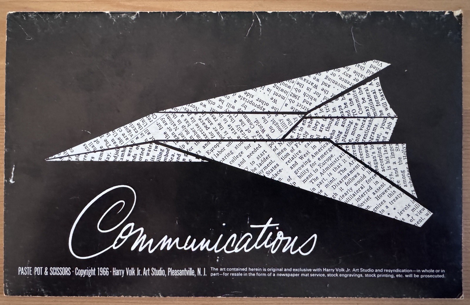 Harry Volk Paste Pot & Scissors COMMUNICATIONS PP&S 92 (1966) NEWSPAPER ADV