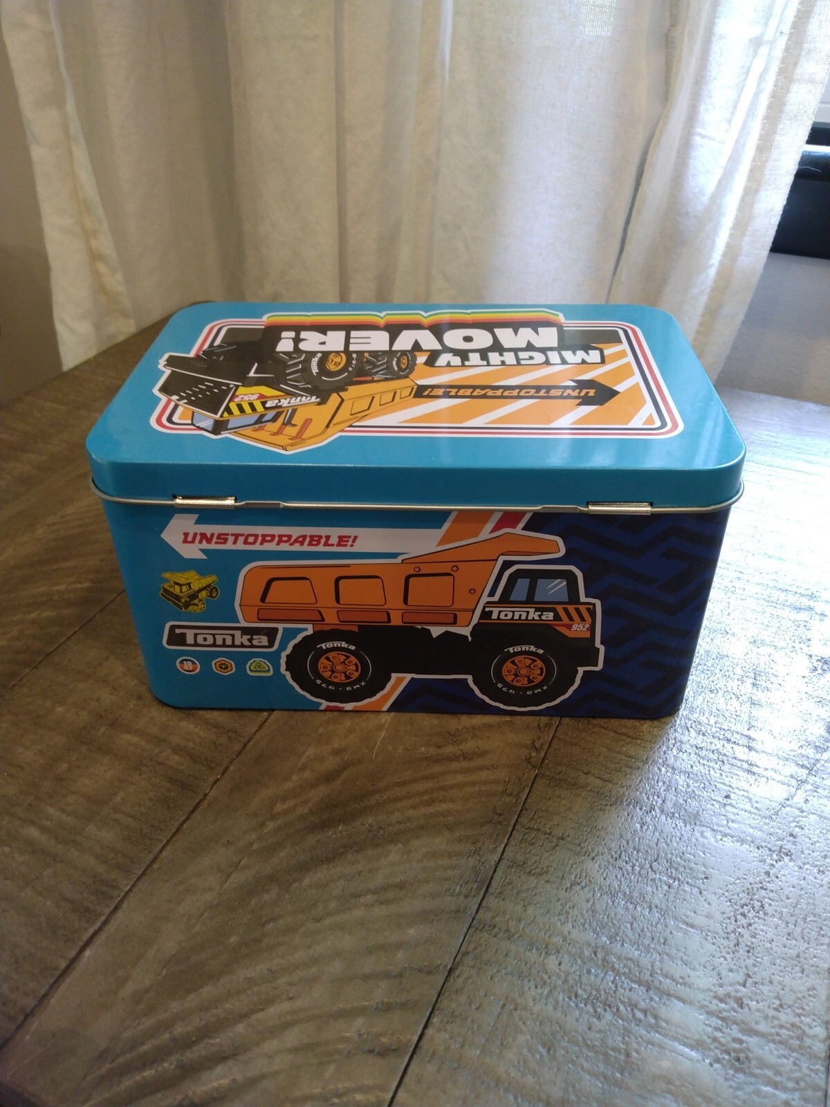 Tonka Mighty Mover Unstoppable Metal Tin Case Box, Empty