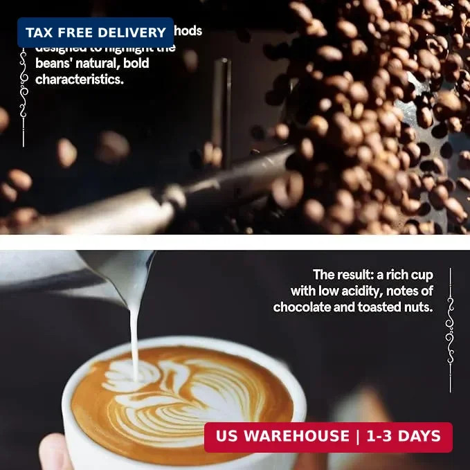 BROOKLYN COFFEE Whole Bean, Italian Dark Roast (5lb) Extra Strong, Delicious Tas