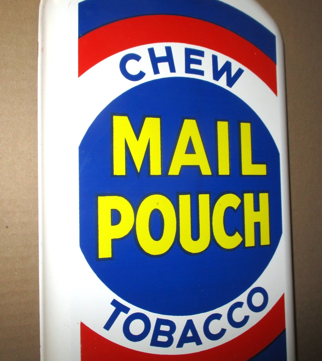 MAIL POUCH TOBACCO — VINTAGE Country Gas Station W VA Thermometer Sign BIG SIZE