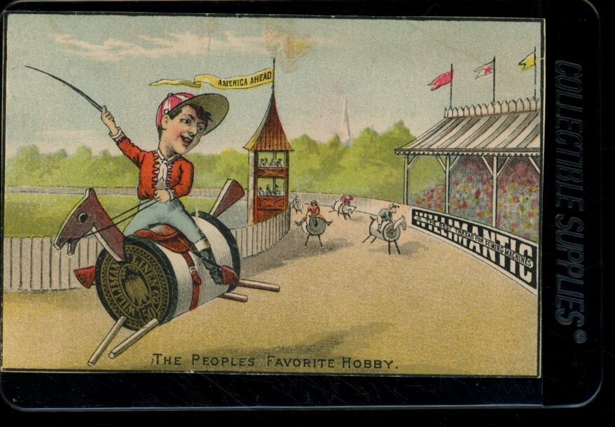 1881 Willimantic Six Cord Spool Cotton Thread Trade Card-Americas Favorite Hobby