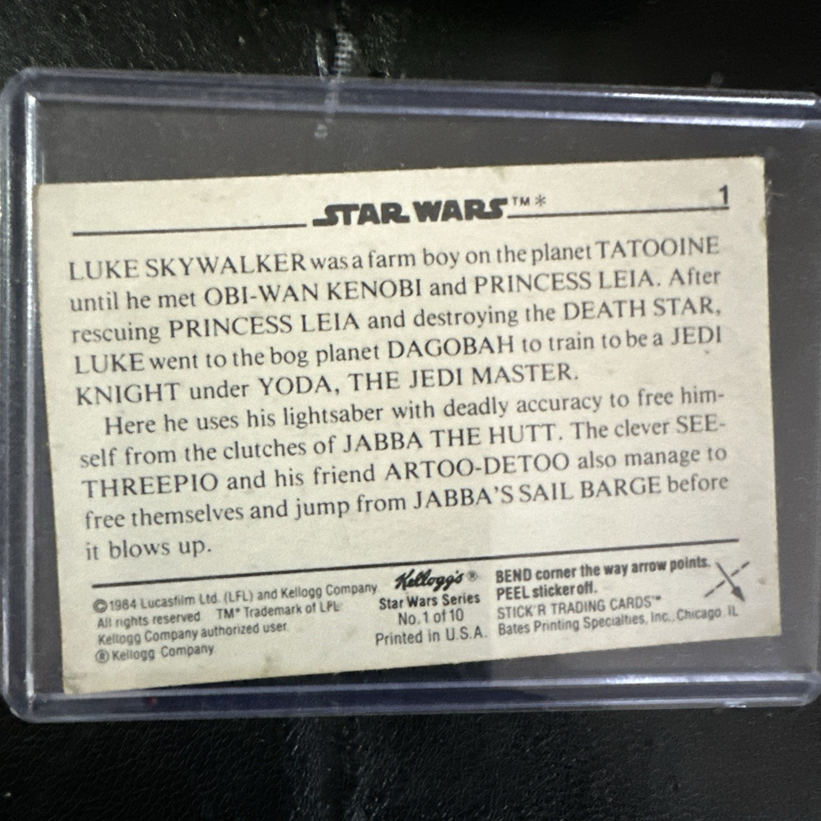 Collector Cards “Star Wars” (4) Piece Lot