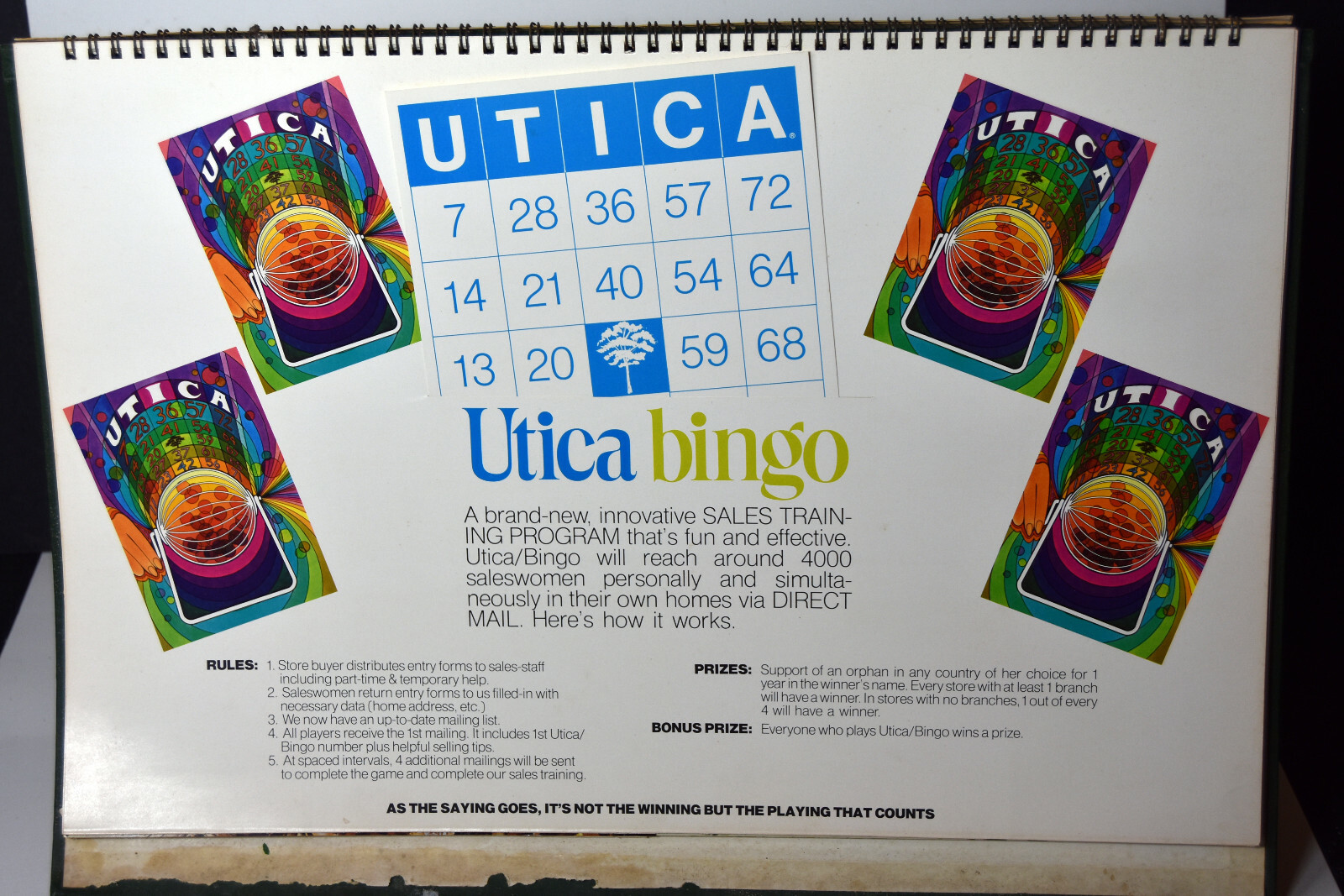 18″ Vintage 1973 Advertising Book Utica NY Country Fresh Promotion Donghia