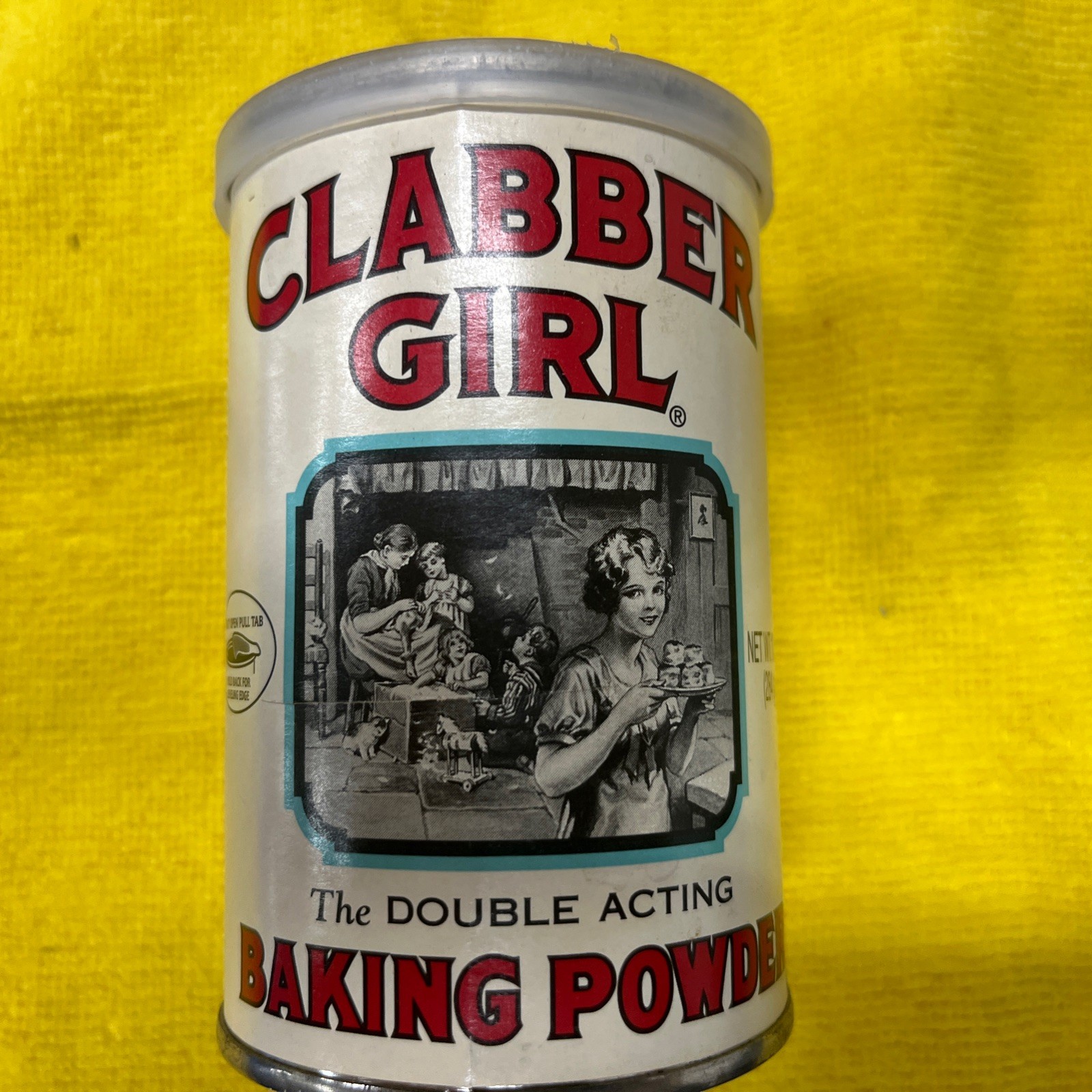 Vintage Clabber Girl Baking Soda Tin Can 10 Oz. Advertising