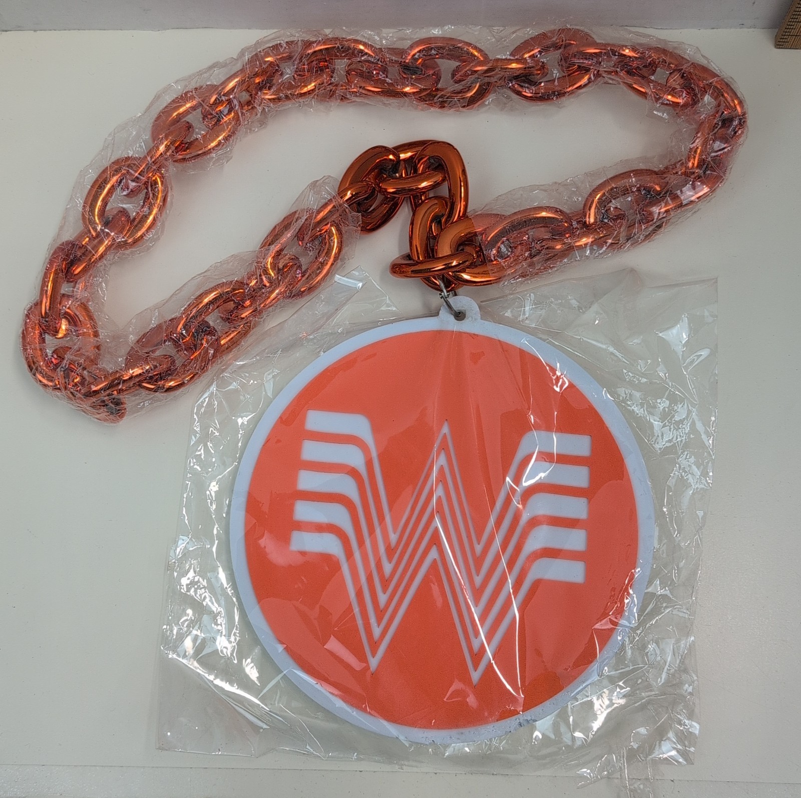 Whataburger Oversized Foam Necklace Orange Logo Chain Promo Party Accessory New