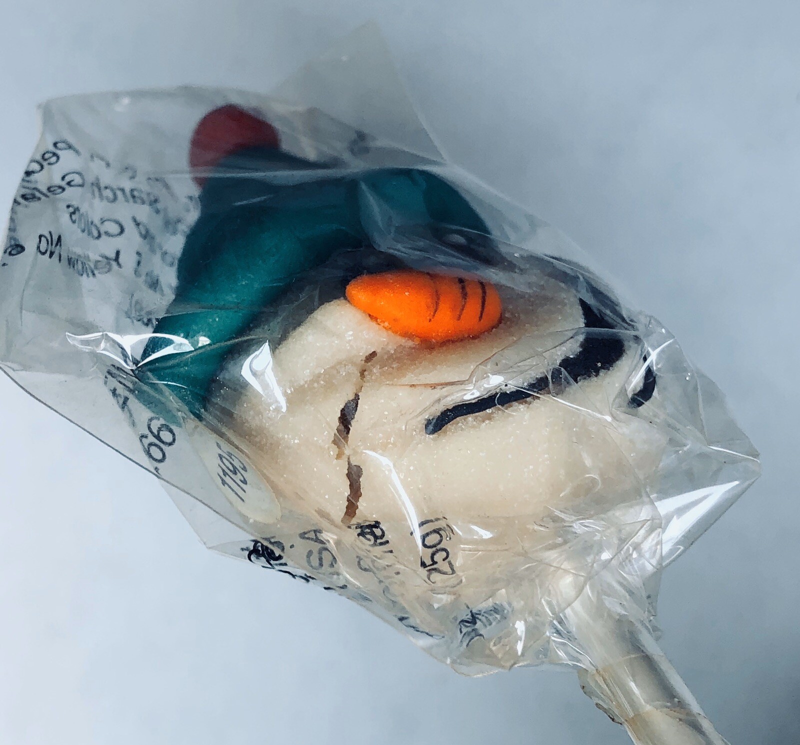 Vintage 2001 Frankford SNOWMAN Jelly Pop Candy container bubble gum CHRISTMAS