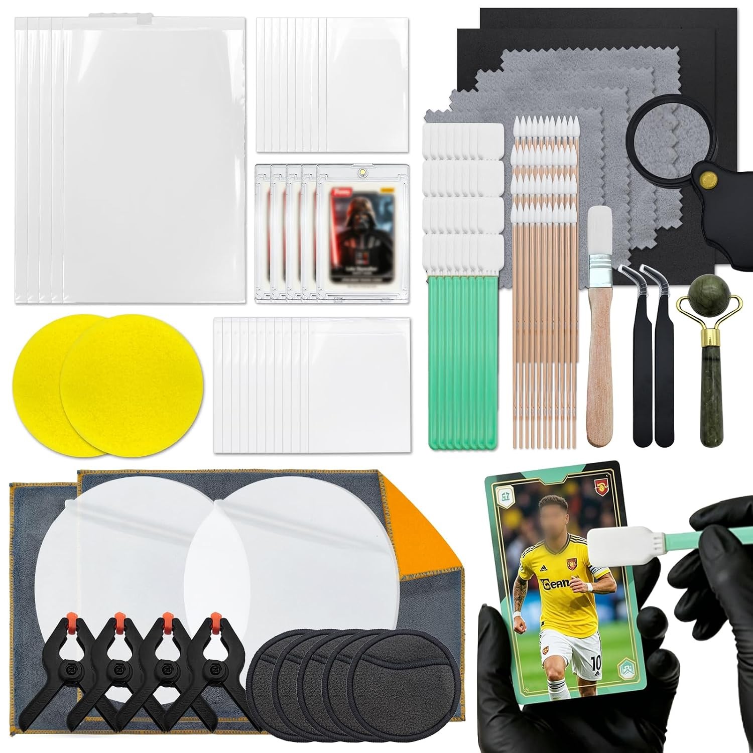 TCG Sports Trading Card Care & Repair Kit 298PCS Card Cleaning Flattening